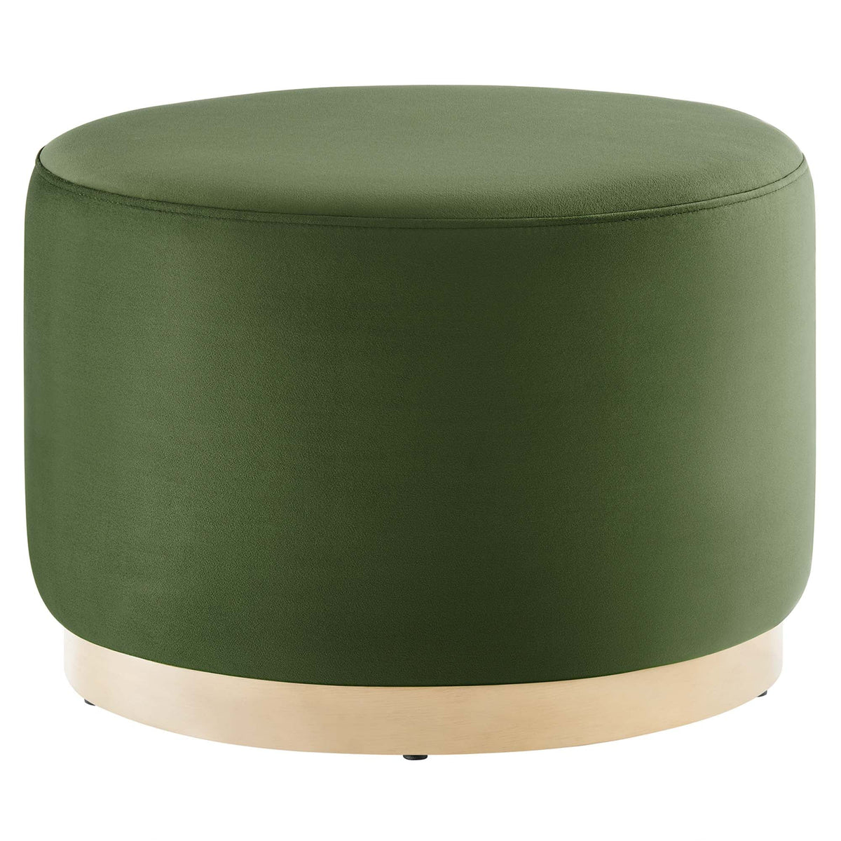 Tilden Large 23" Round Performance Velvet Upholstered Ottoman - view 1