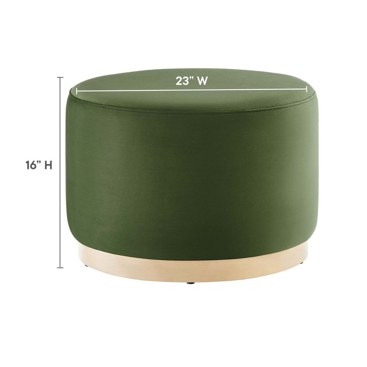 Tilden Large 23" Round Performance Velvet Upholstered Ottoman - view 26