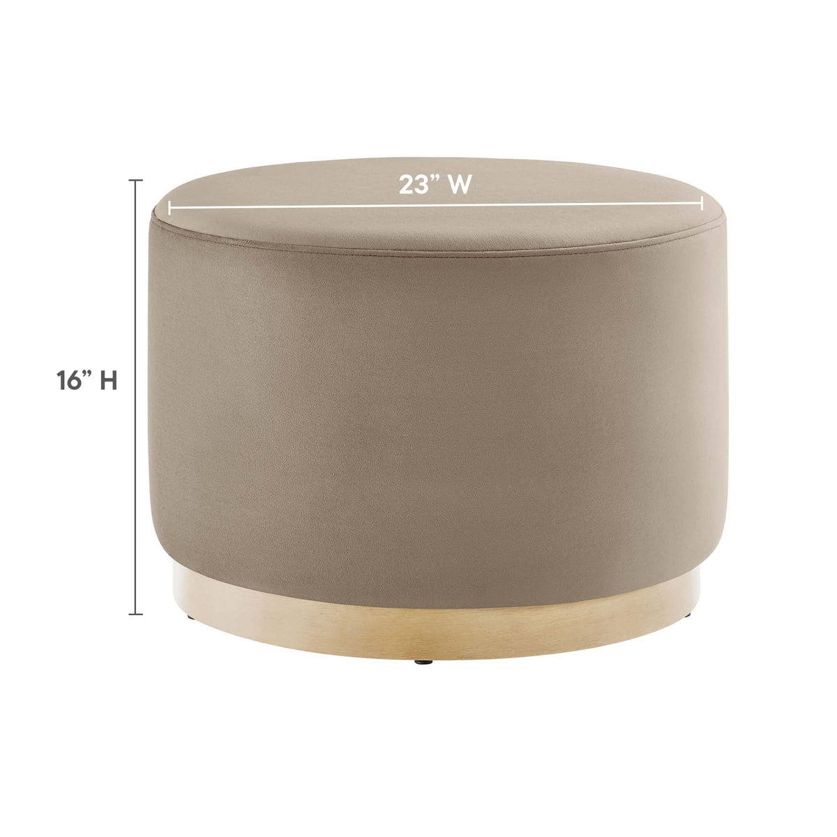 Tilden Large 23" Round Performance Velvet Upholstered Ottoman - view 30