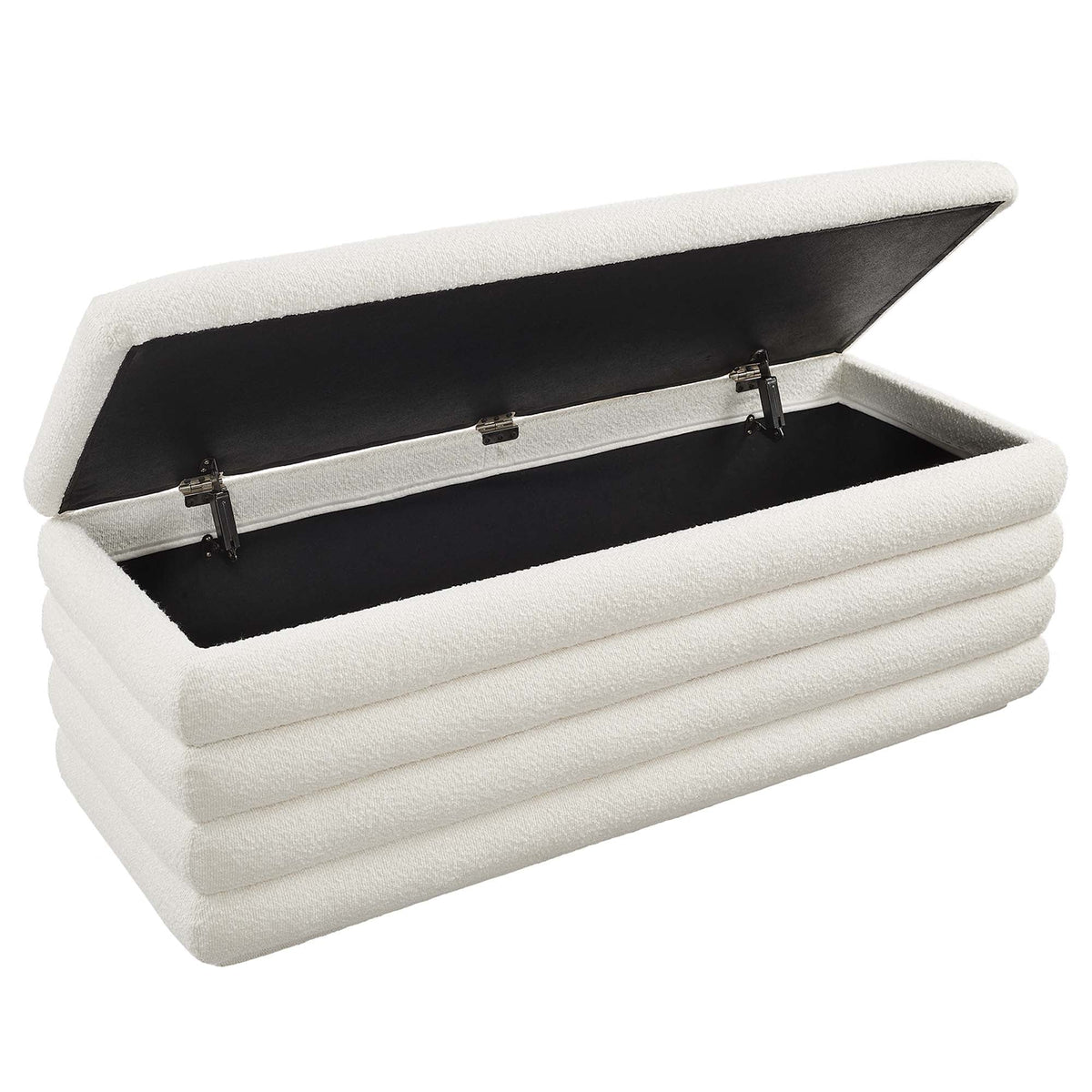 Mezzo Boucle Upholstered Storage Bench - view 4
