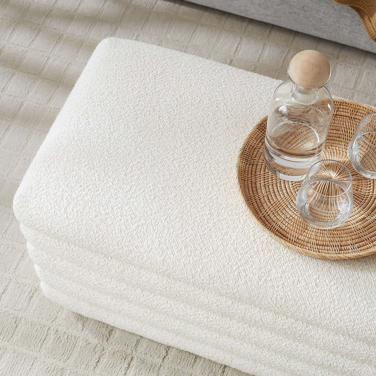 Mezzo Boucle Upholstered Storage Bench - view 9