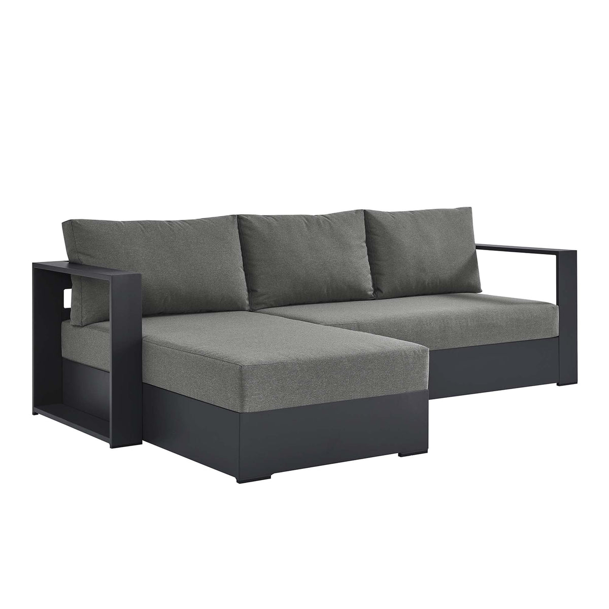 Tahoe 2-Piece Outdoor Patio Powder-Coated Aluminum Left-Facing Chaise Sectional Sofa Set - view 1