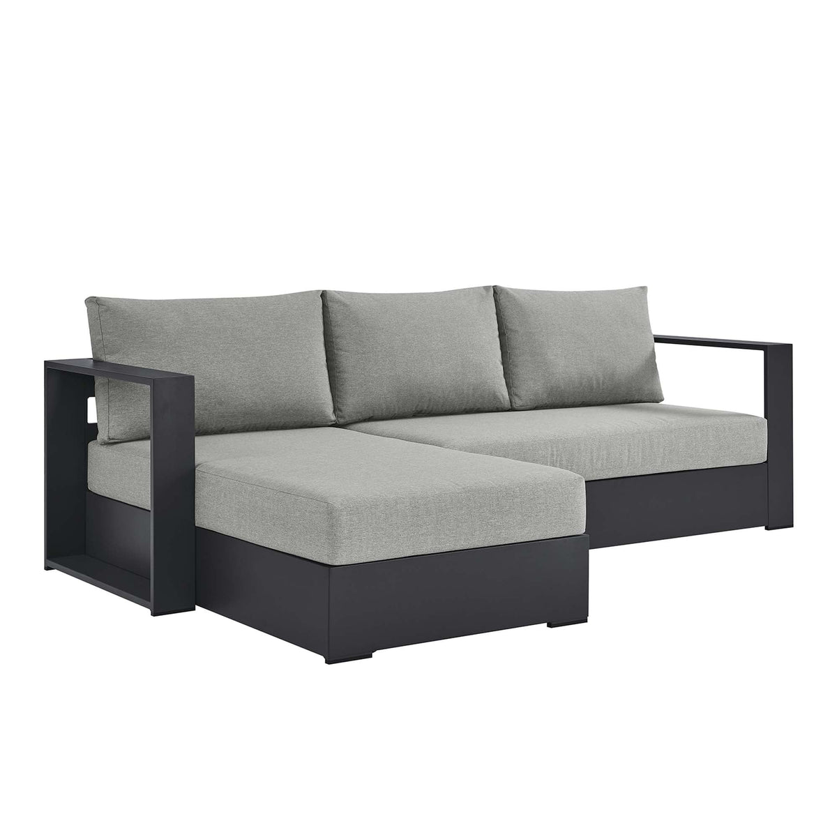 Tahoe 2-Piece Outdoor Patio Powder-Coated Aluminum Left-Facing Chaise Sectional Sofa Set - view 2