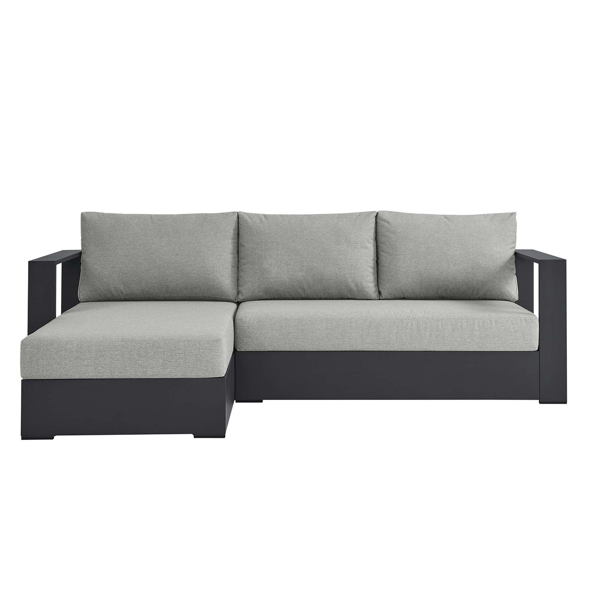 Tahoe 2-Piece Outdoor Patio Powder-Coated Aluminum Left-Facing Chaise Sectional Sofa Set - view 5
