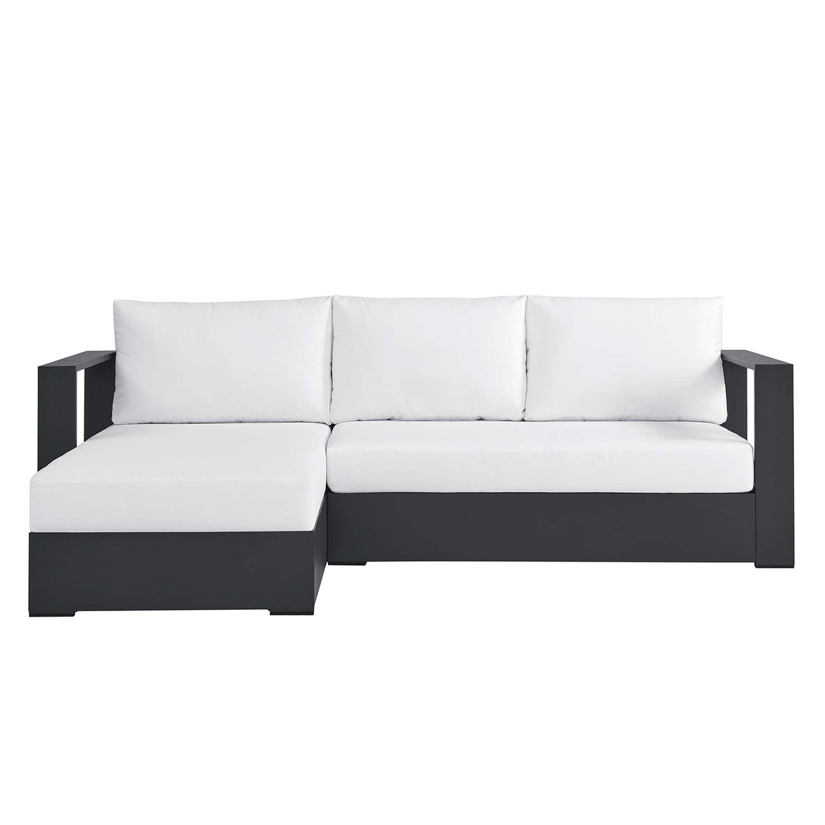 Tahoe 2-Piece Outdoor Patio Powder-Coated Aluminum Left-Facing Chaise Sectional Sofa Set - view 6