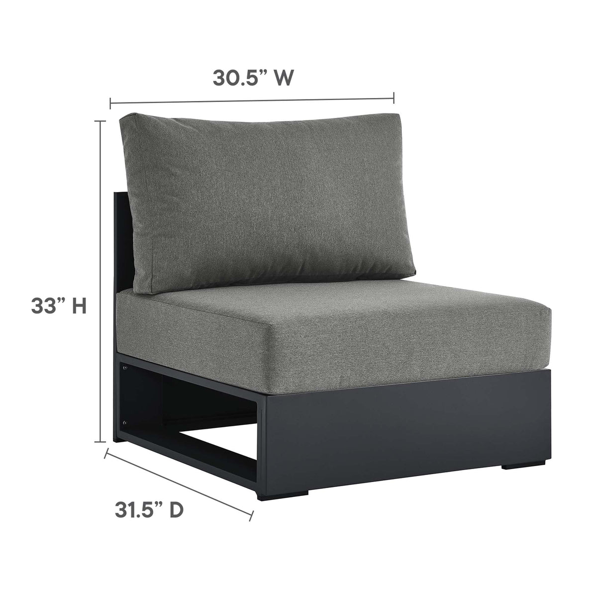 Tahoe 5-Piece Outdoor Patio Powder-Coated Aluminum Sectional Sofa Set - view 16
