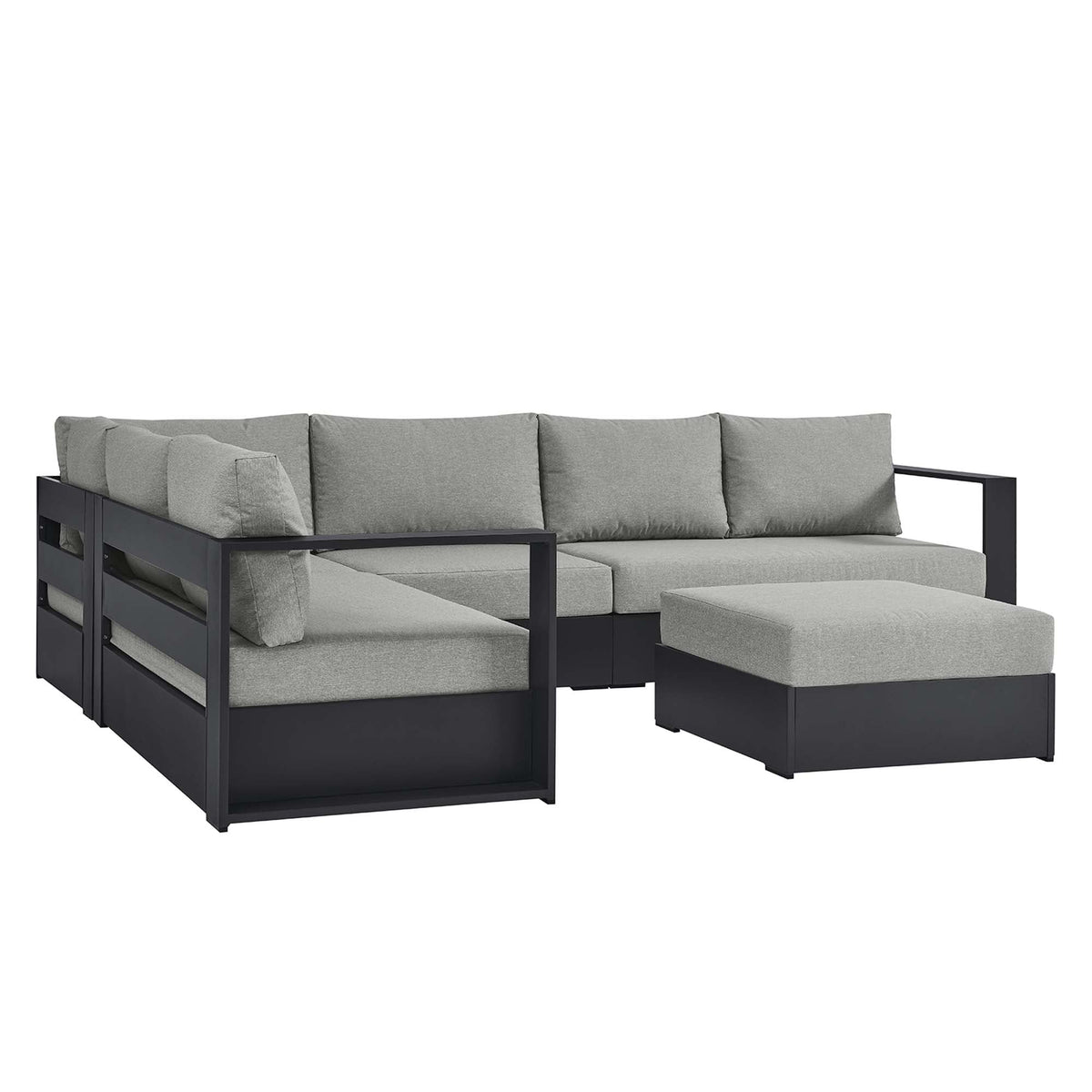 Tahoe 5-Piece Outdoor Patio Powder-Coated Aluminum Sectional Sofa Set - view 2
