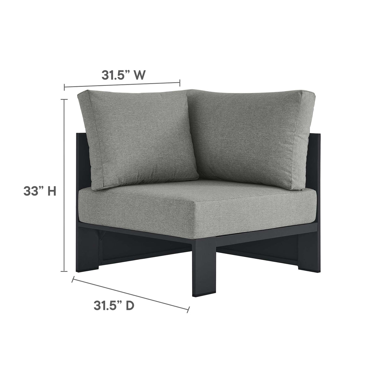Tahoe 5-Piece Outdoor Patio Powder-Coated Aluminum Sectional Sofa Set - view 14