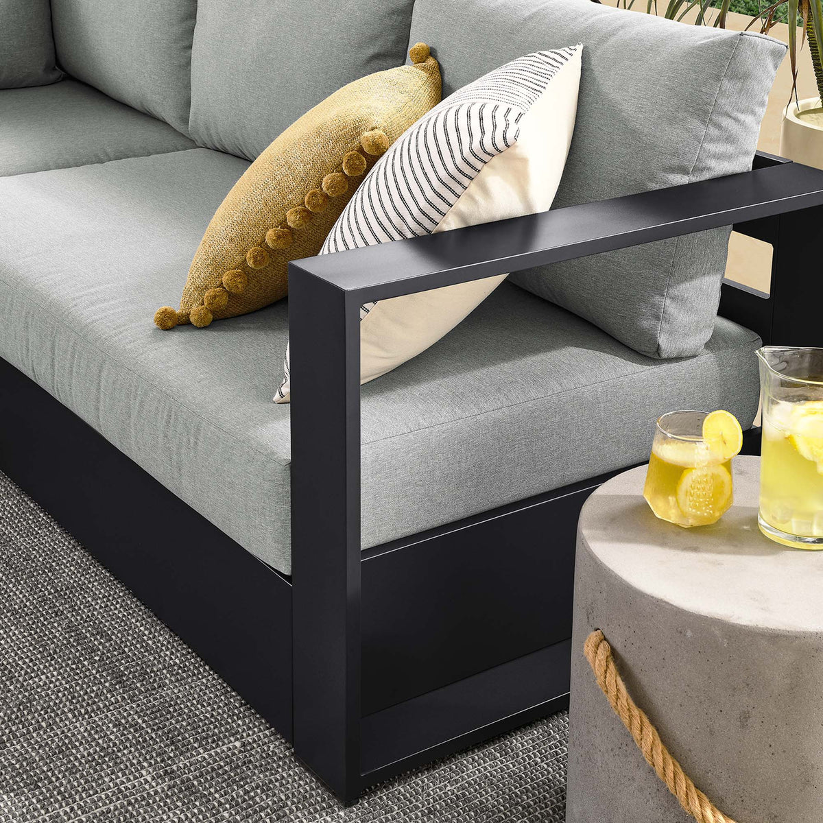 Tahoe 5-Piece Outdoor Patio Powder-Coated Aluminum Sectional Sofa Set - view 26