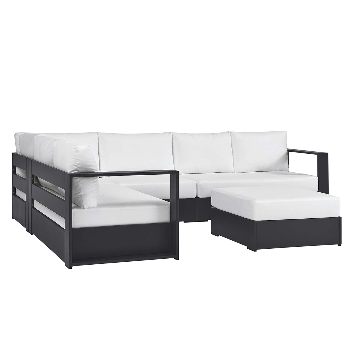 Tahoe 5-Piece Outdoor Patio Powder-Coated Aluminum Sectional Sofa Set - view 3