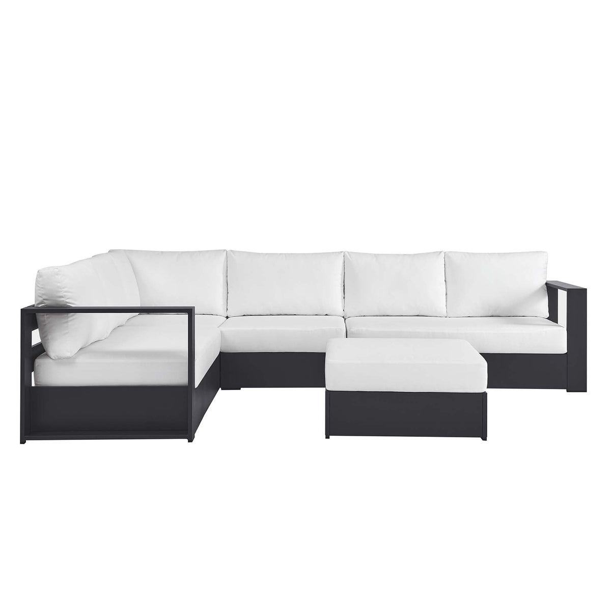 Tahoe 5-Piece Outdoor Patio Powder-Coated Aluminum Sectional Sofa Set - view 6