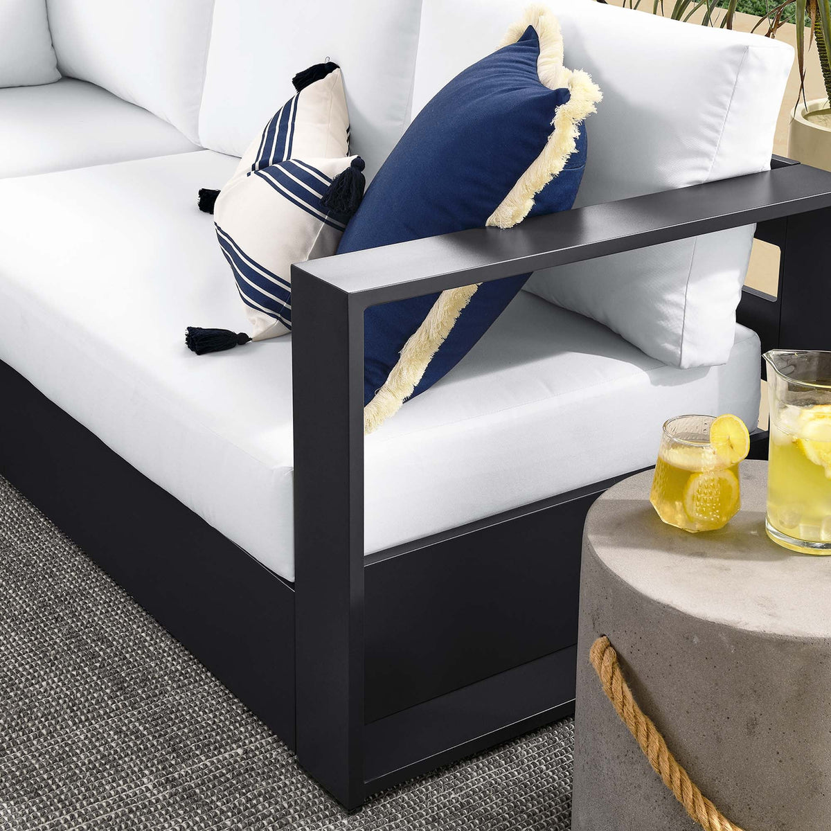 Tahoe 5-Piece Outdoor Patio Powder-Coated Aluminum Sectional Sofa Set - view 27