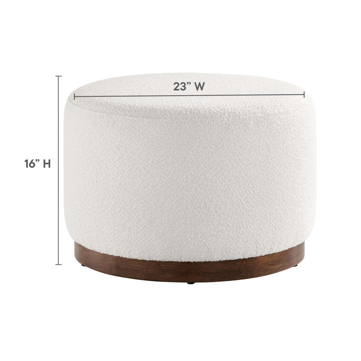 Tilden Large 23" Round Boucle Upholstered Ottoman