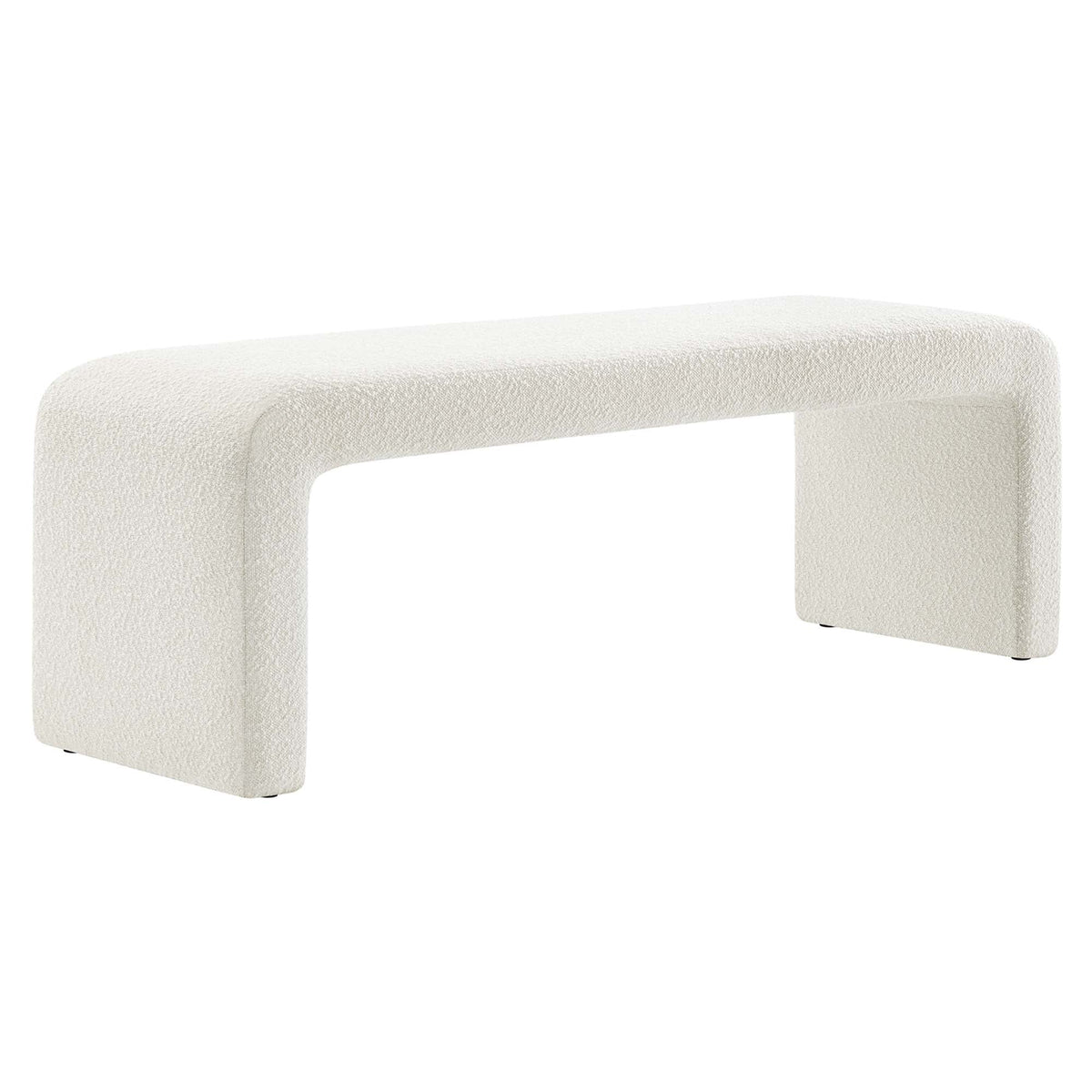 Simba Boucle Fabric Waterfall Long Bench - view 1