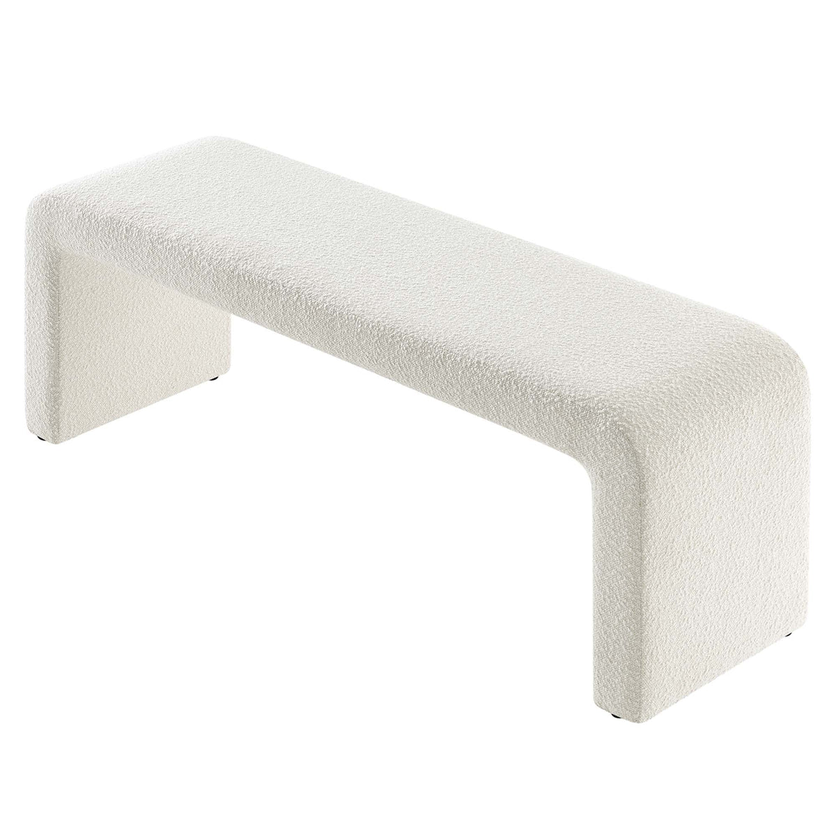 Simba Boucle Fabric Waterfall Long Bench - view 7