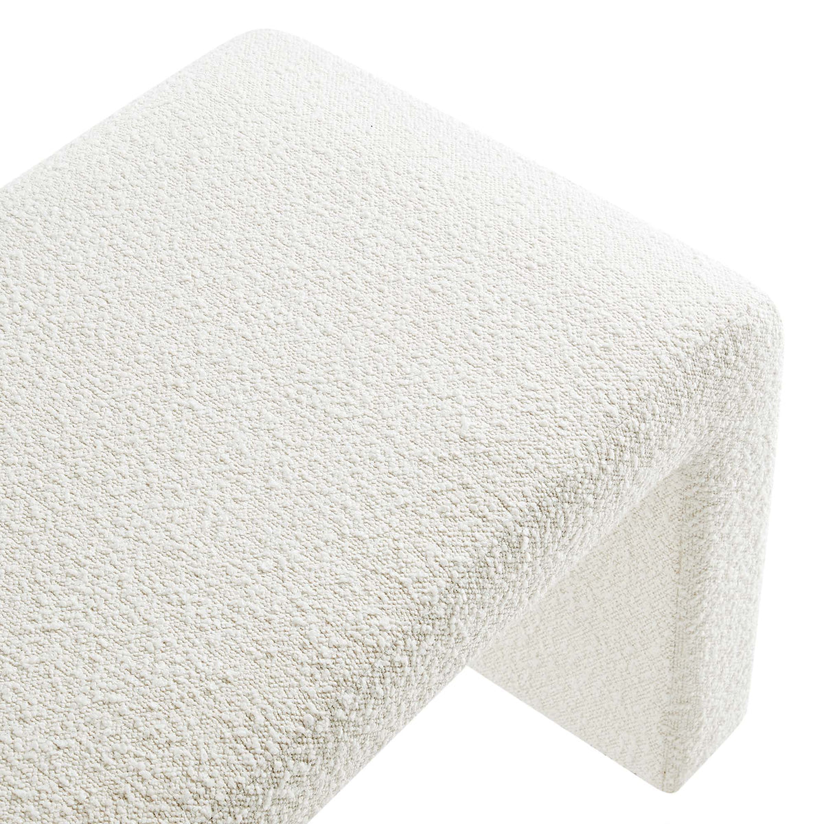Simba Boucle Fabric Waterfall Long Bench - view 9