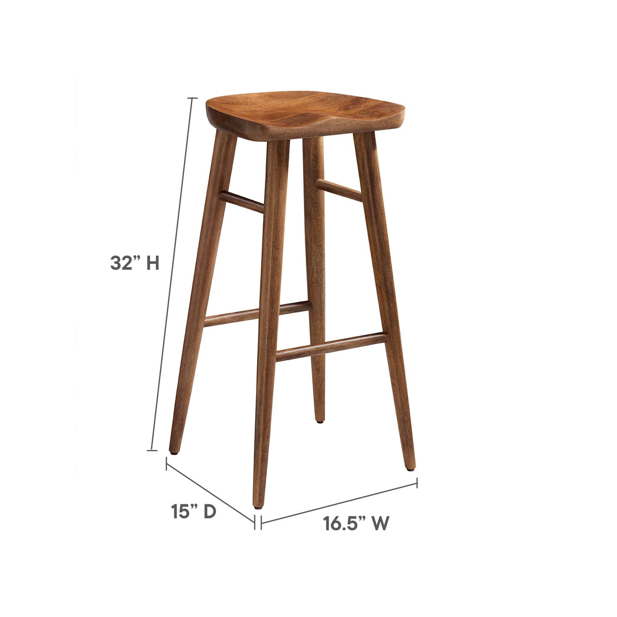 Saville Backless Wood Bar Stools - Set of 2 - view 22