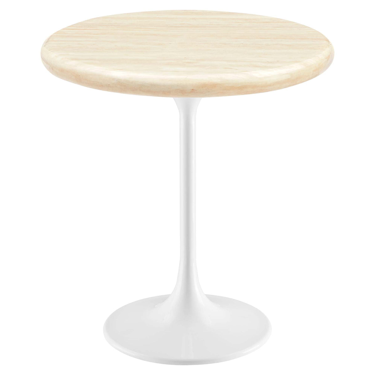 Lippa Round Artificial Travertine Side Table