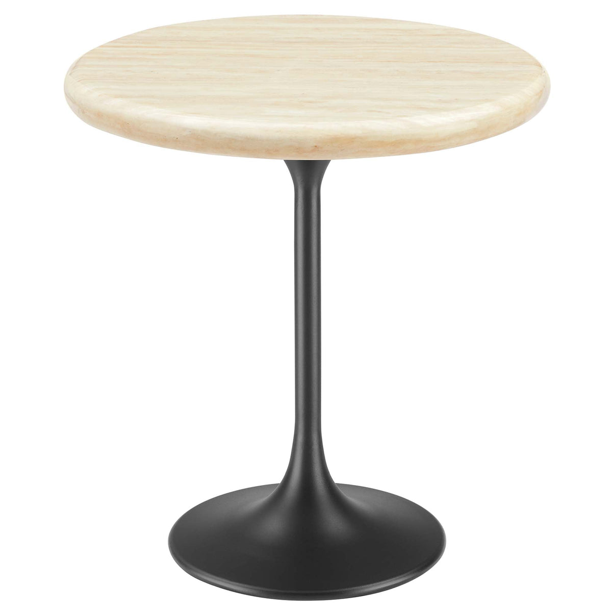 Lippa Round Artificial Travertine Side Table