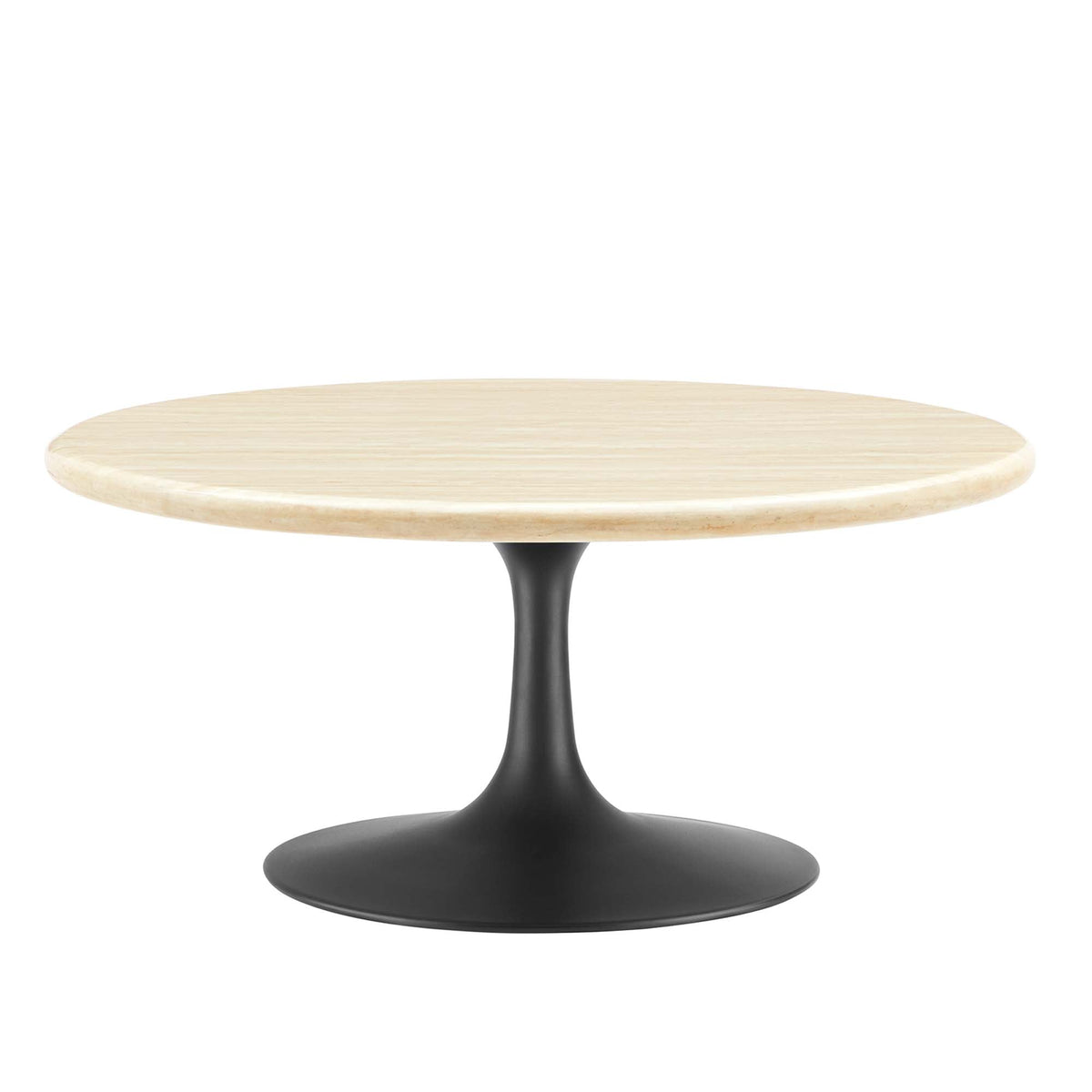 Lippa Round Artificial Travertine Coffee Table - view 2