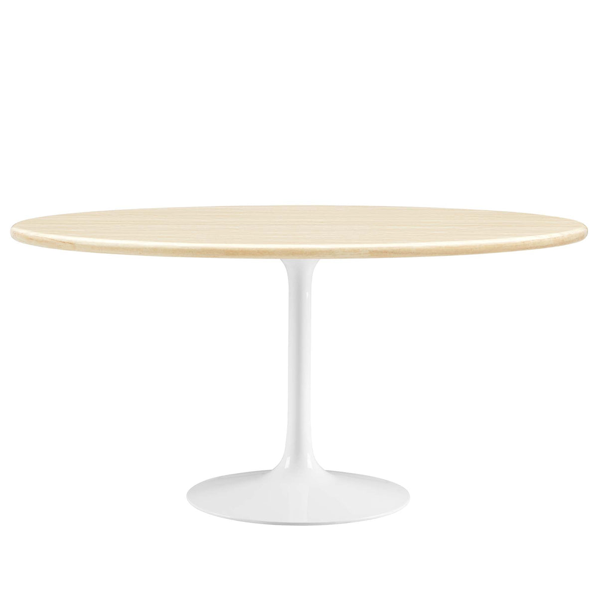 Lippa Oval Artificial Travertine Dining Table