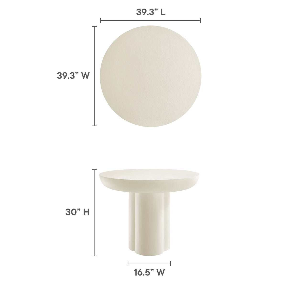 Caspian 40" Round Concrete Dining Table - view 13
