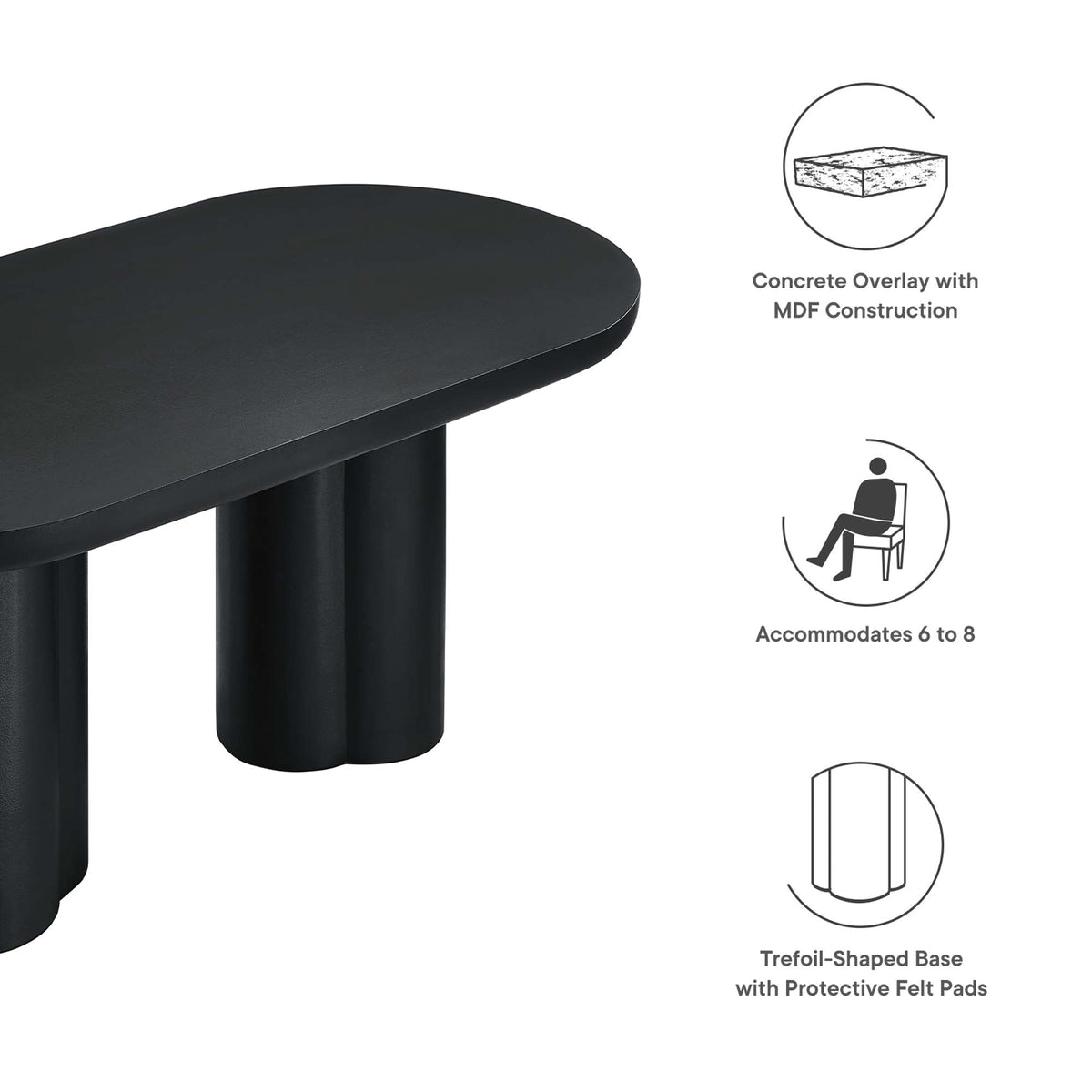 Caspian 72" Oval Concrete Dining Table - view 12
