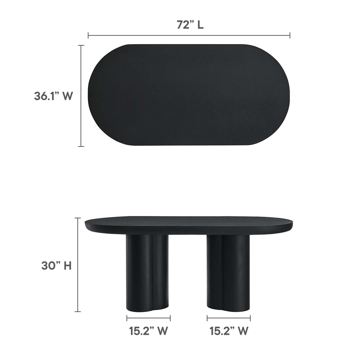 Caspian 72" Oval Concrete Dining Table - view 14