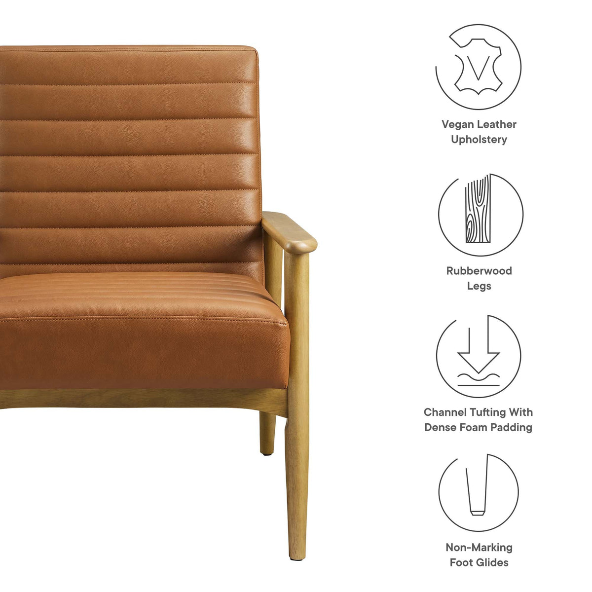 Jensen   Vegan Leather Accent Chair