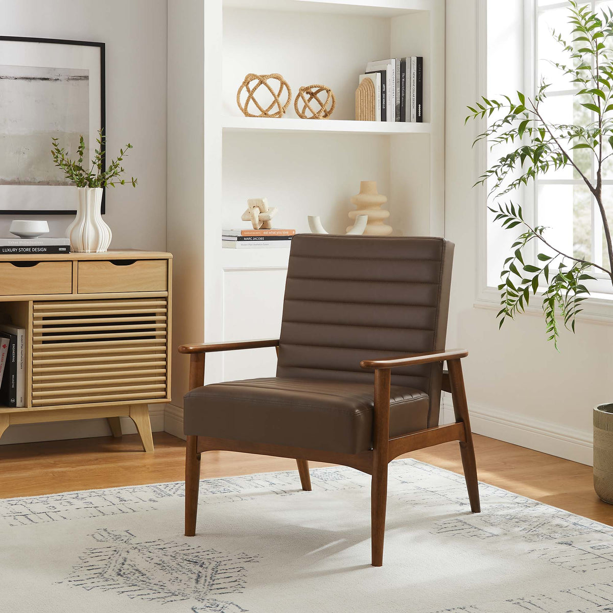 Jensen   Vegan Leather Accent Chair