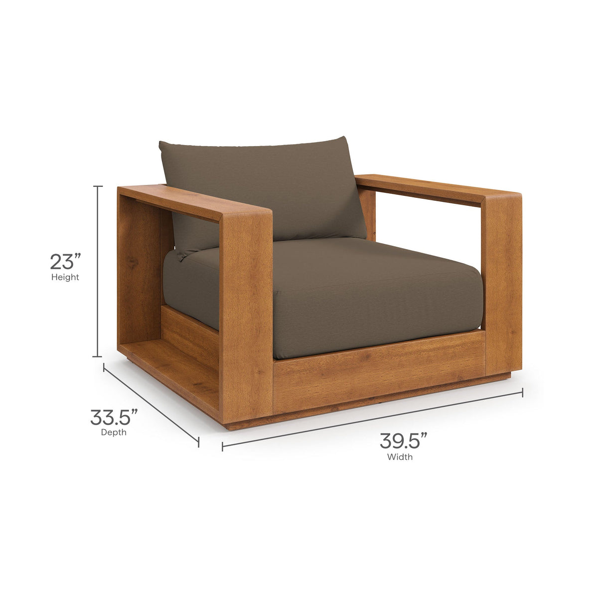 Tahoe Outdoor Patio Acacia Wood Chair