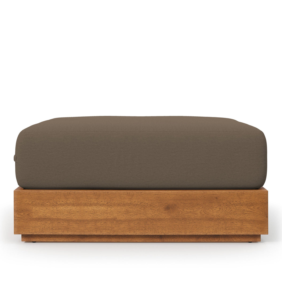 Tahoe Outdoor Patio Acacia Wood Ottoman, Natural Cocoa - view 3