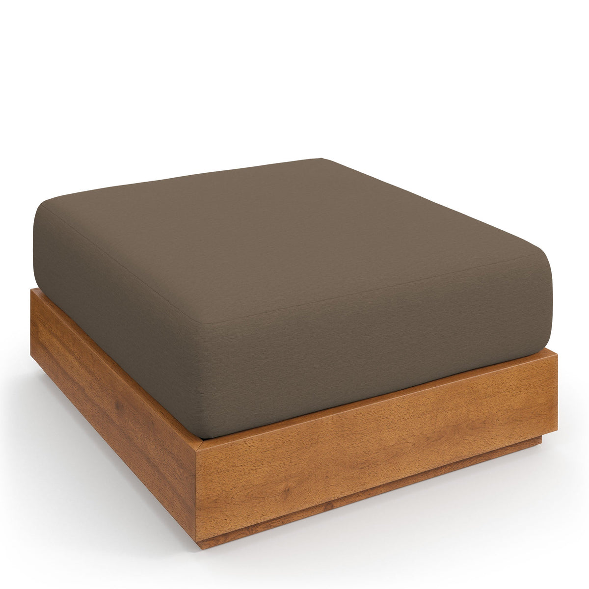 Tahoe Outdoor Patio Acacia Wood Ottoman, Natural Cocoa - view 4