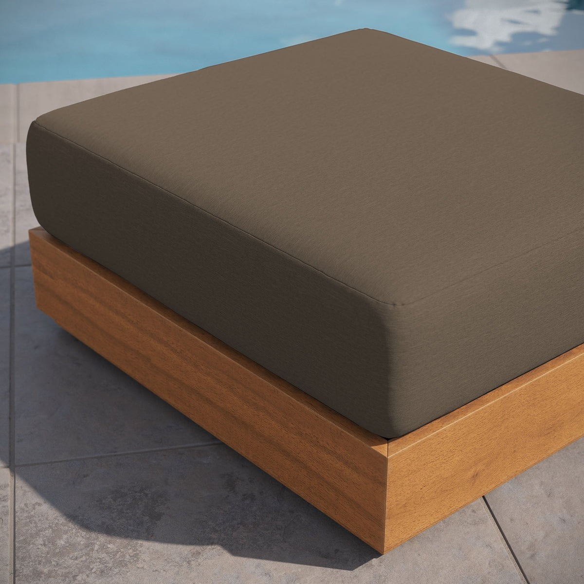 Tahoe Outdoor Patio Acacia Wood Ottoman
