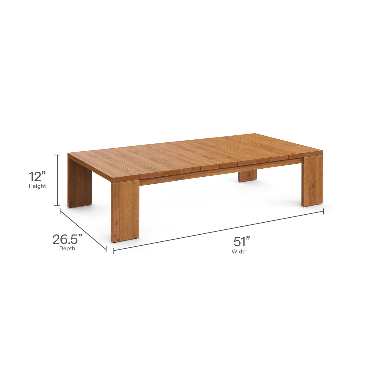 Tahoe 2-Piece Outdoor Patio Acacia Wood Sofa and Coffee Table Set
