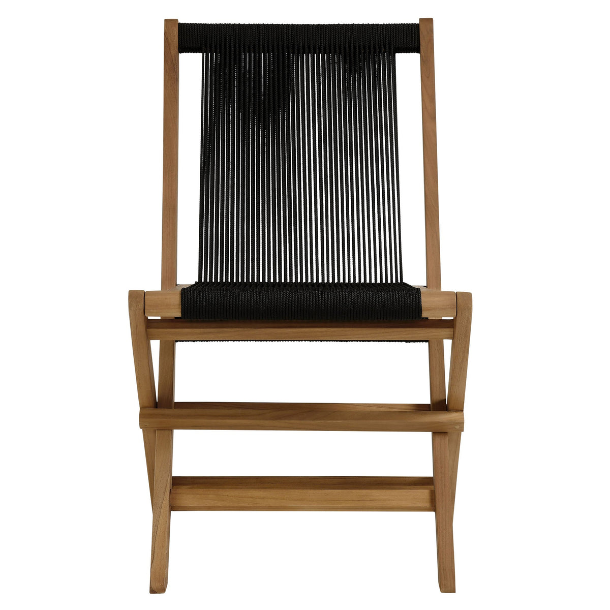 Vienna Outdoor Patio Teak and Rope Folding Chairs Set of 4