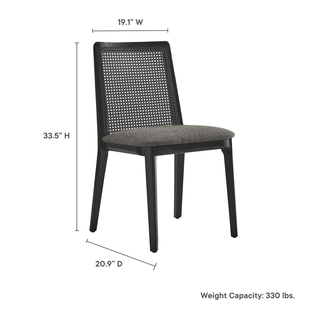 Monarch Beech Wood and Rattan Dining Side Chair