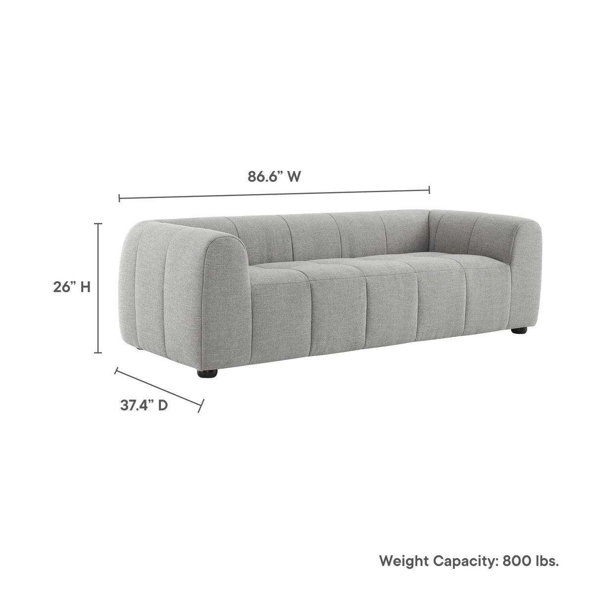 Liana   Upholstered Fabric Sofa