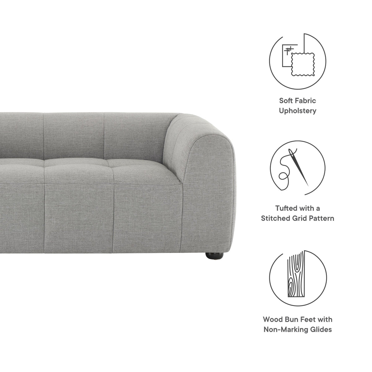 Liana   Upholstered Fabric Loveseat