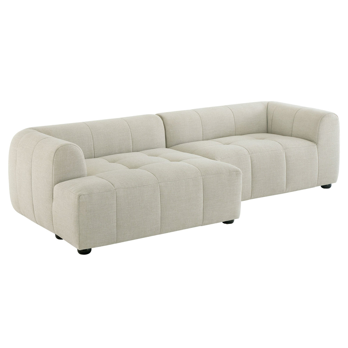 Liana  Left-Facing Upholstered Fabric Modular Sofa with Chaise