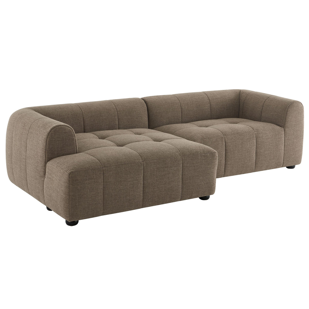 Liana  Left-Facing Upholstered Fabric Modular Sofa with Chaise