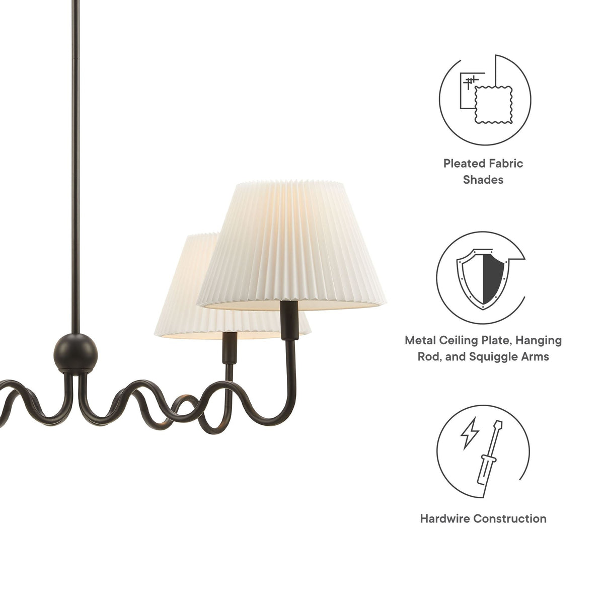 Wave Squiggle 4-Arm Pendant Light - view 15