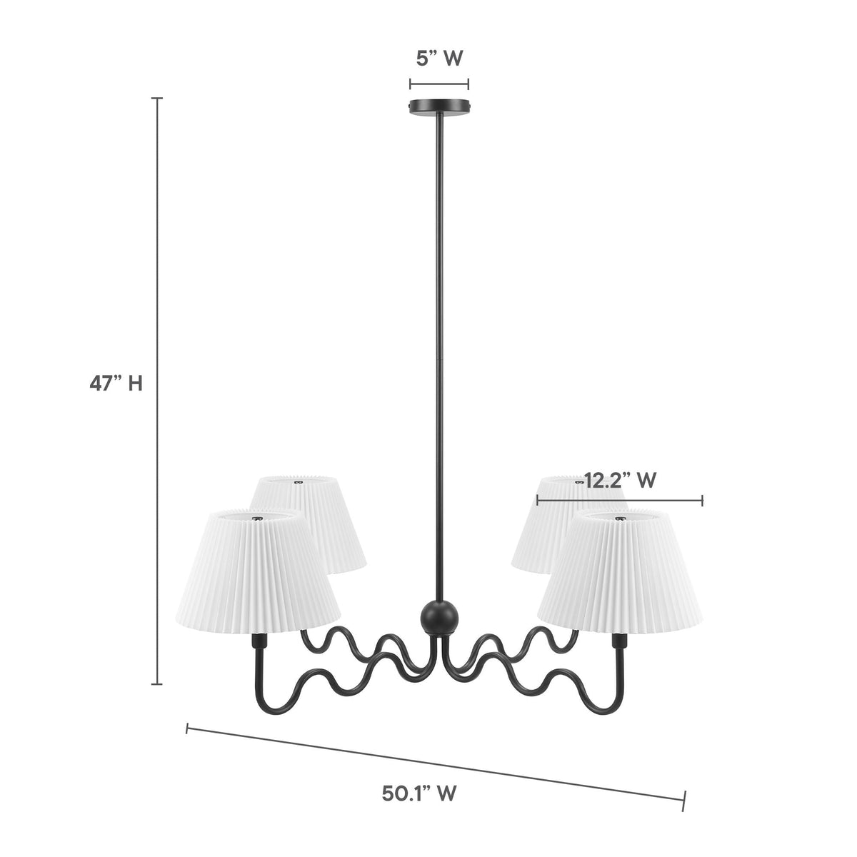 Wave Squiggle 4-Arm Pendant Light - view 19