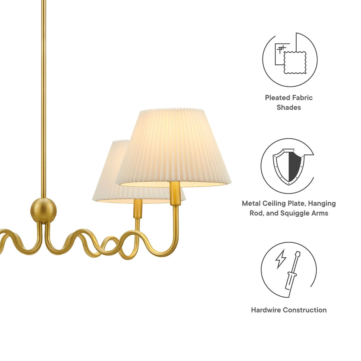 Wave Squiggle 4-Arm Pendant Light - view 16