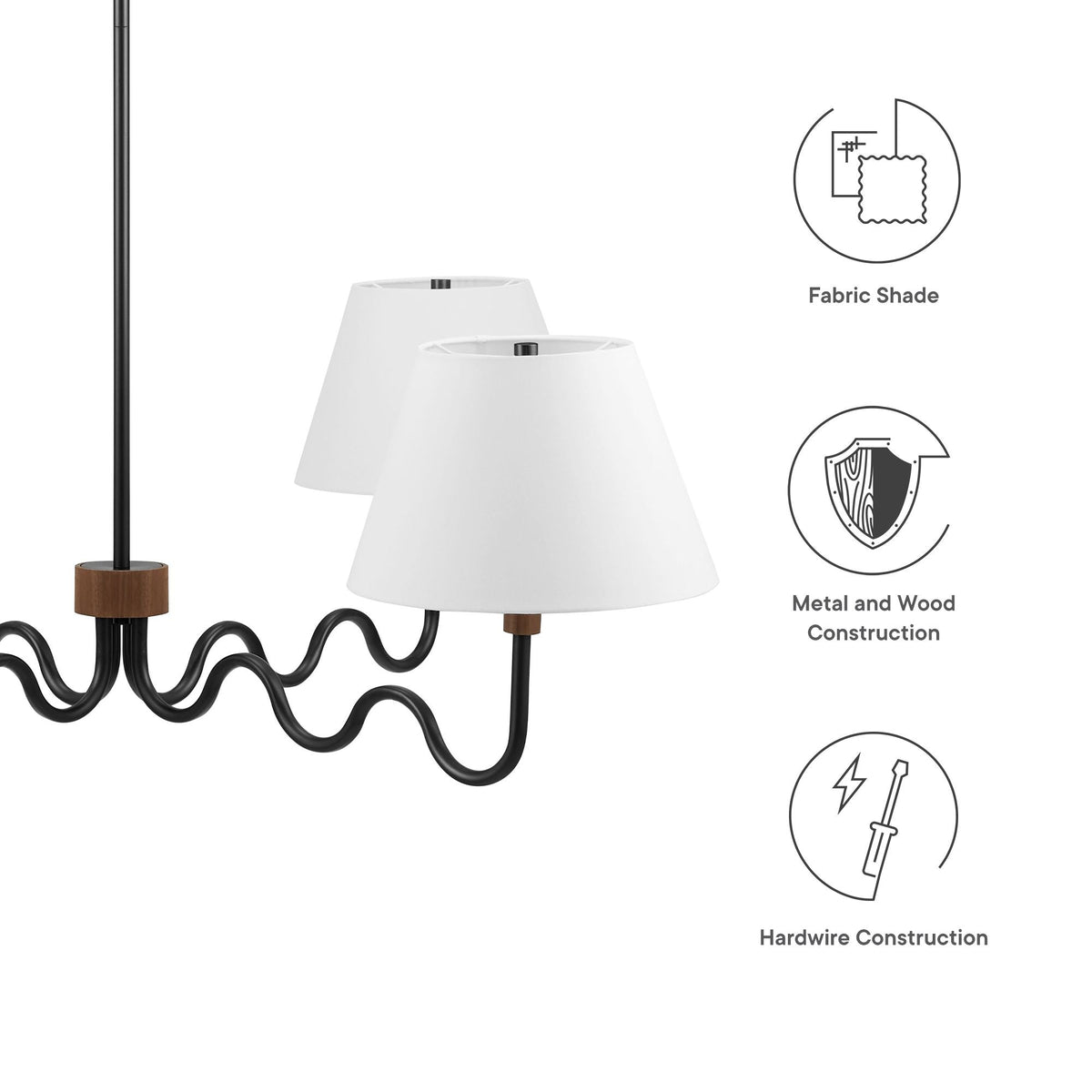 Sunlit Squiggle 4-Arm Pendant Light - view 14