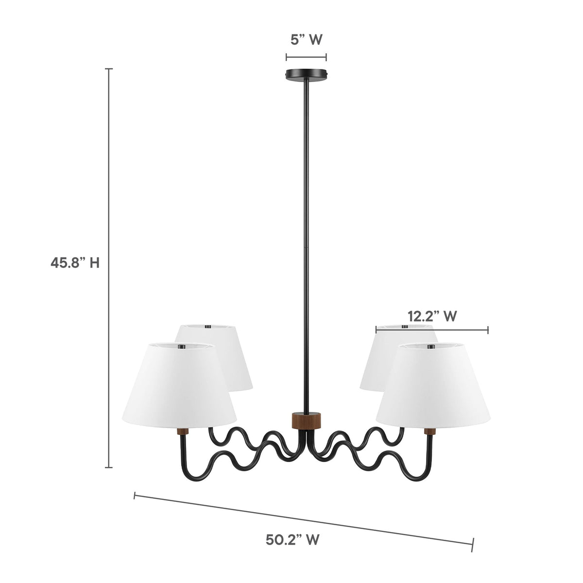 Sunlit Squiggle 4-Arm Pendant Light - view 18