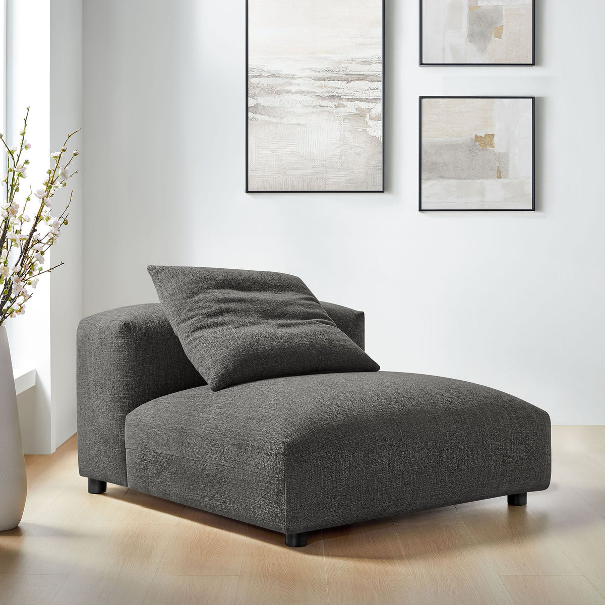 Solace  Modular Upholstered Fabric Armless Chair