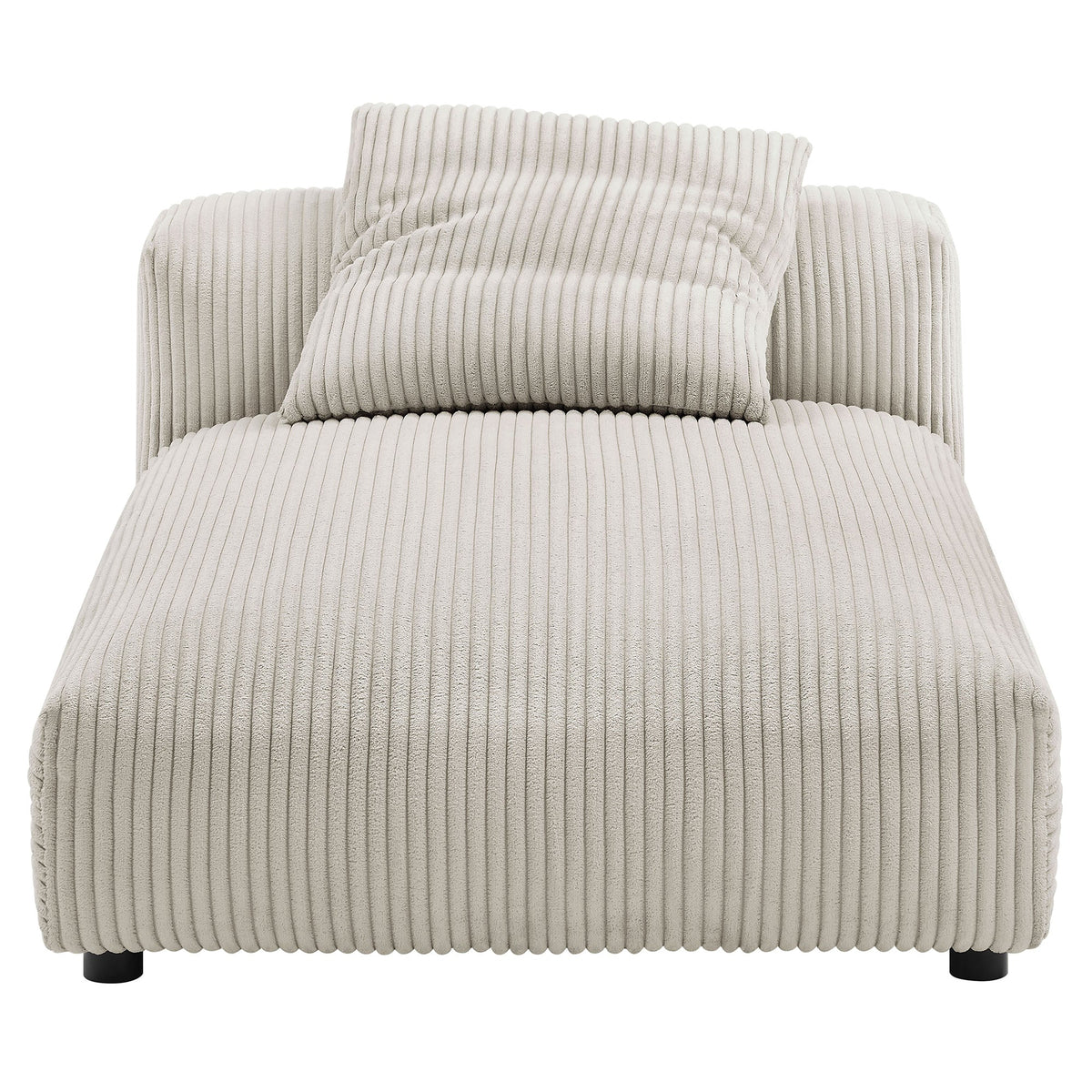 Solace  Modular Corduroy Upholstered Armless Chaise Lounge