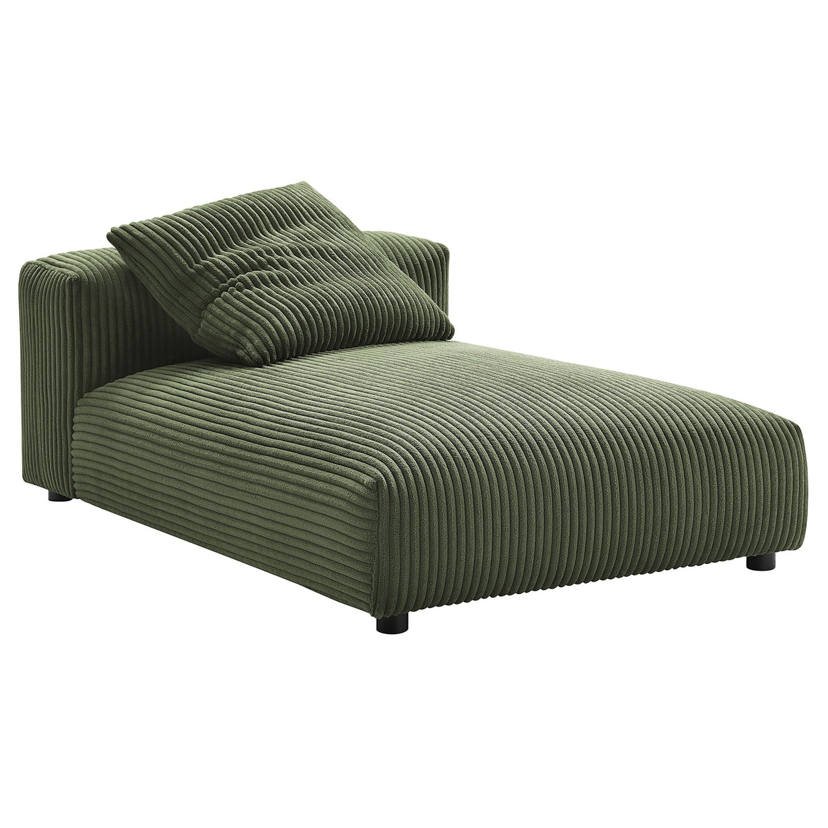 Solace  Modular Corduroy Upholstered Armless Chaise Lounge