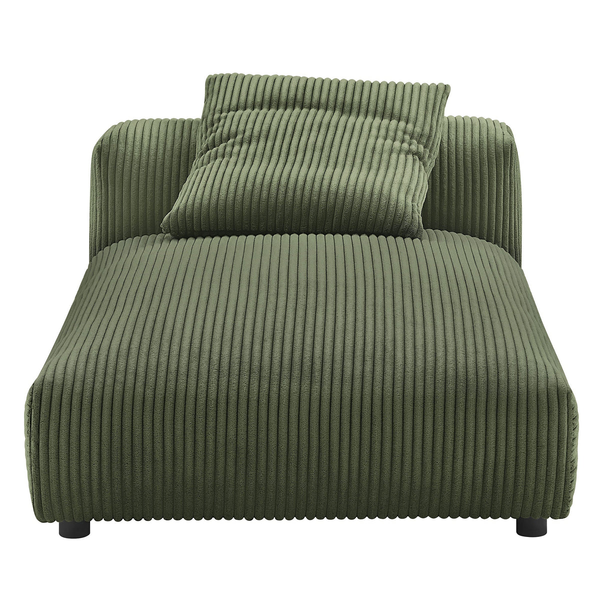 Solace  Modular Corduroy Upholstered Armless Chaise Lounge